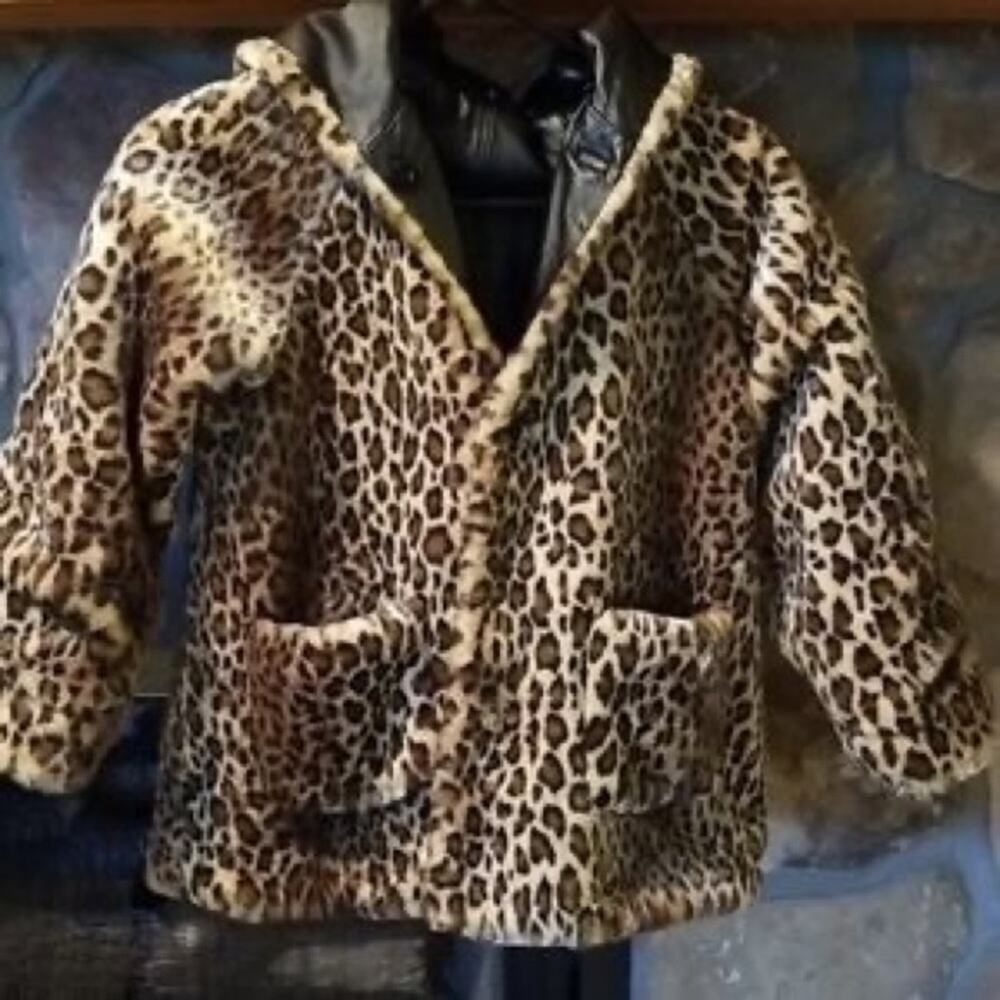 Wilson's Leather and Leopard Kids S Small 6/7 Reversible Coat Like New - Picture 6 of 8
